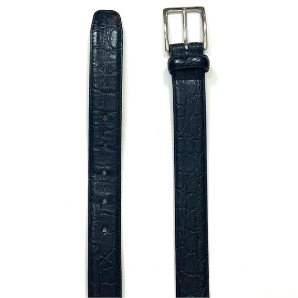 Cole Haan Croc Embossed Leather Belt - Picture 2 of 7